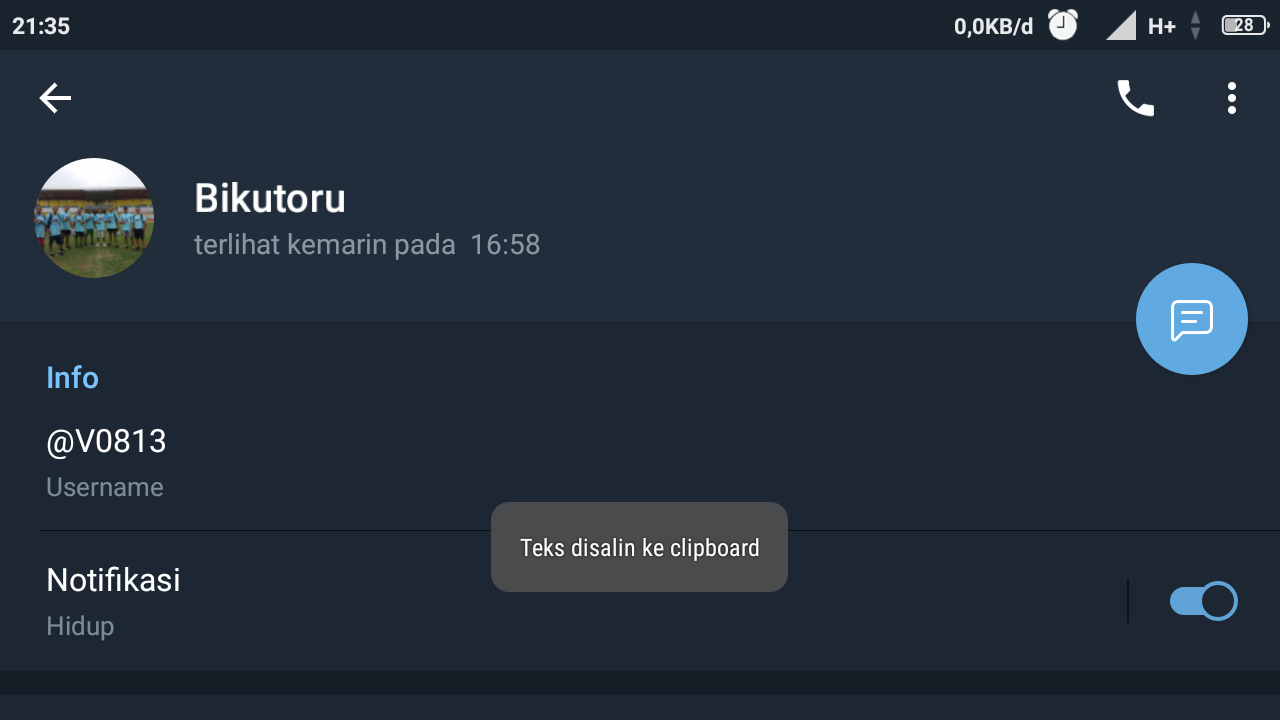 membuat tombol link di telegram