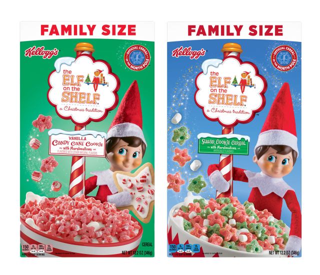 New Kellogg's Elf on the Shelf Vanilla Candy Cane Cookie Cereal Arrives