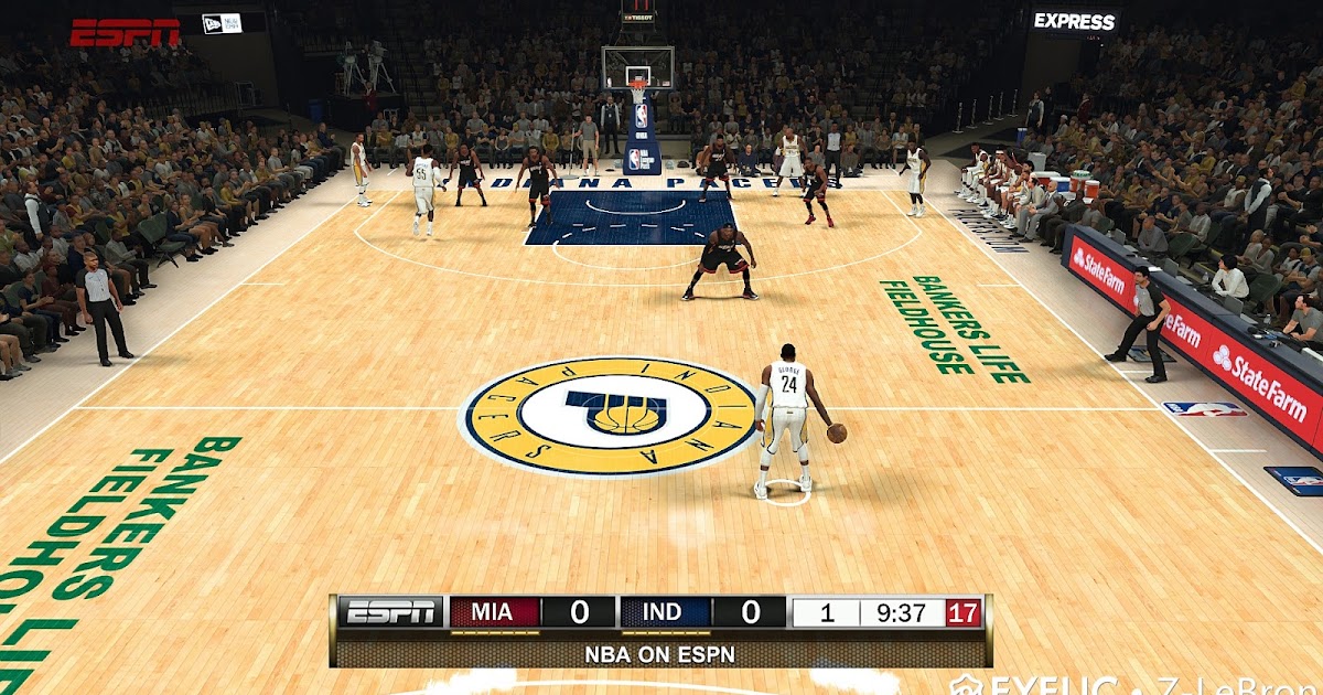 NBA 2K20 Indiana Pacers 2014 Court by LeBron Shuajota