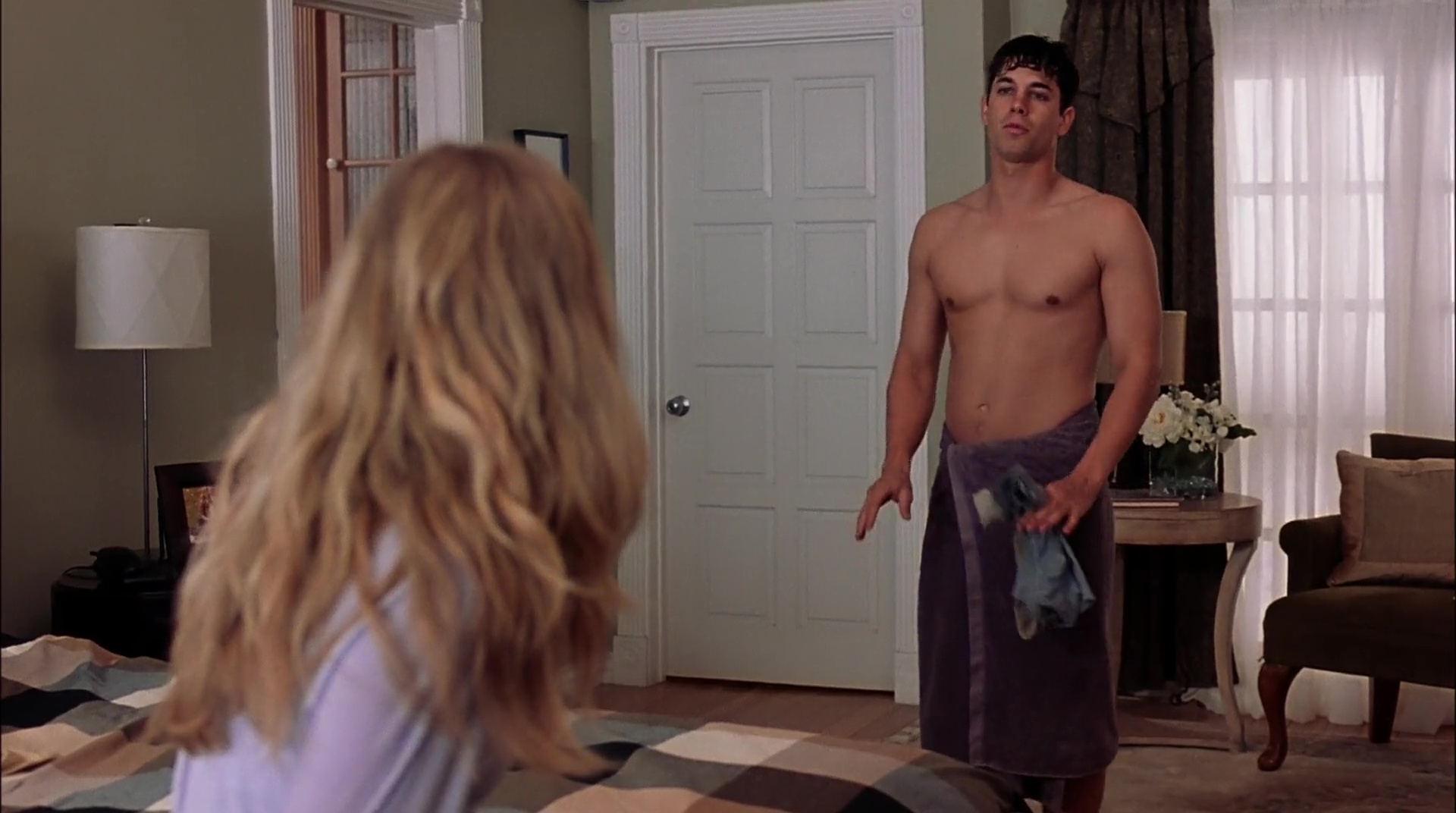 Adam Garcia shirtless in Standing Still.