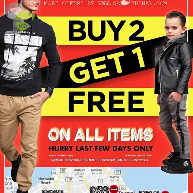 Twenty4 Fashion Kuwait Buy 2 Get 1 Free SaveMyDinar Offers, Deals