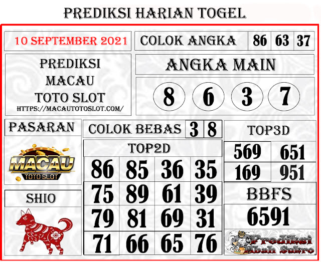 Prediksi Macau Toto Jumat 10 September 2021 Prediksi Mbah Sukro Bocoran Togel Hk Sydney Rumus Jitu