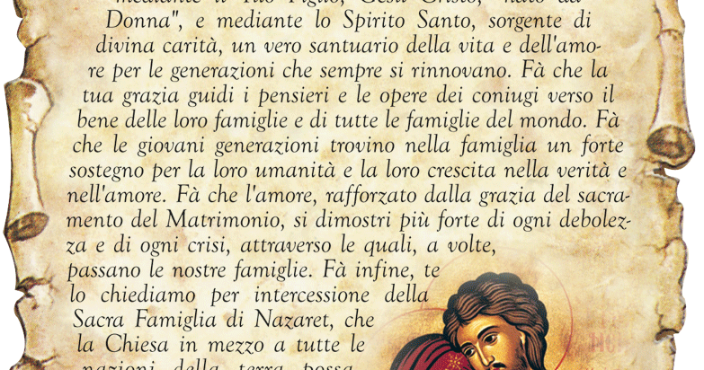 ORAÇÕES CATÓLICAS: PREGHIERA PER LA FAMIGLIA.