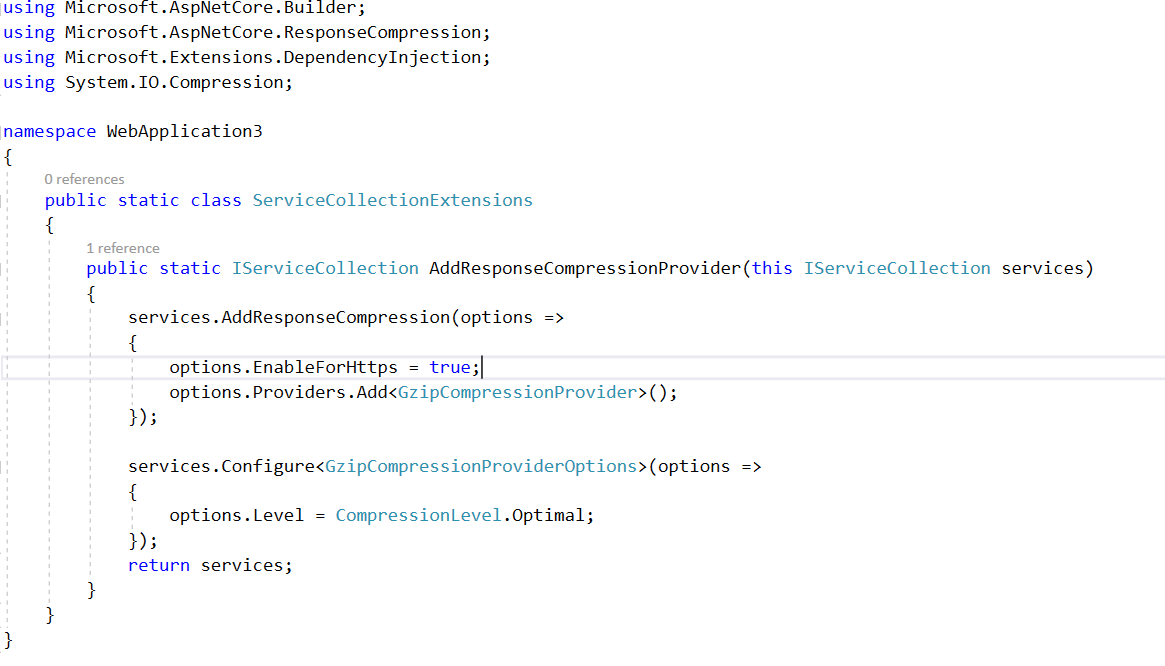 API Response Compression in Core