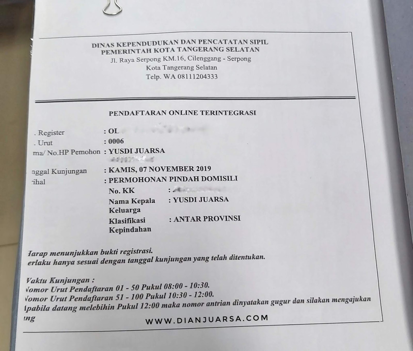 Pindah Domisili Ktp Dan Kartu Keluarga Dari Tangerang Selatan Ke Jakarta Selatan Untold Story