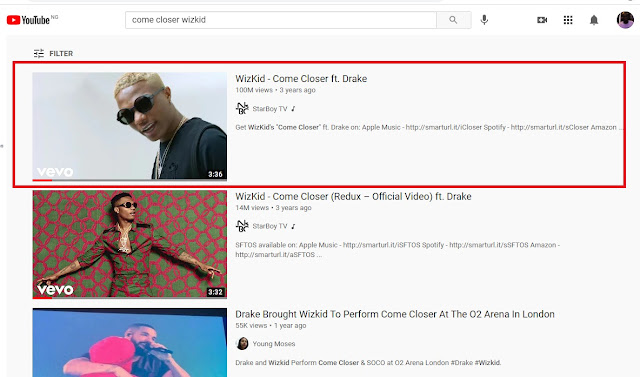Wizkid’s ‘Come Closer’ Gets 100 Million Views On YouTube