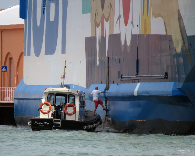 A pilot boarding the ferry Moby Zazà, port of Livorno