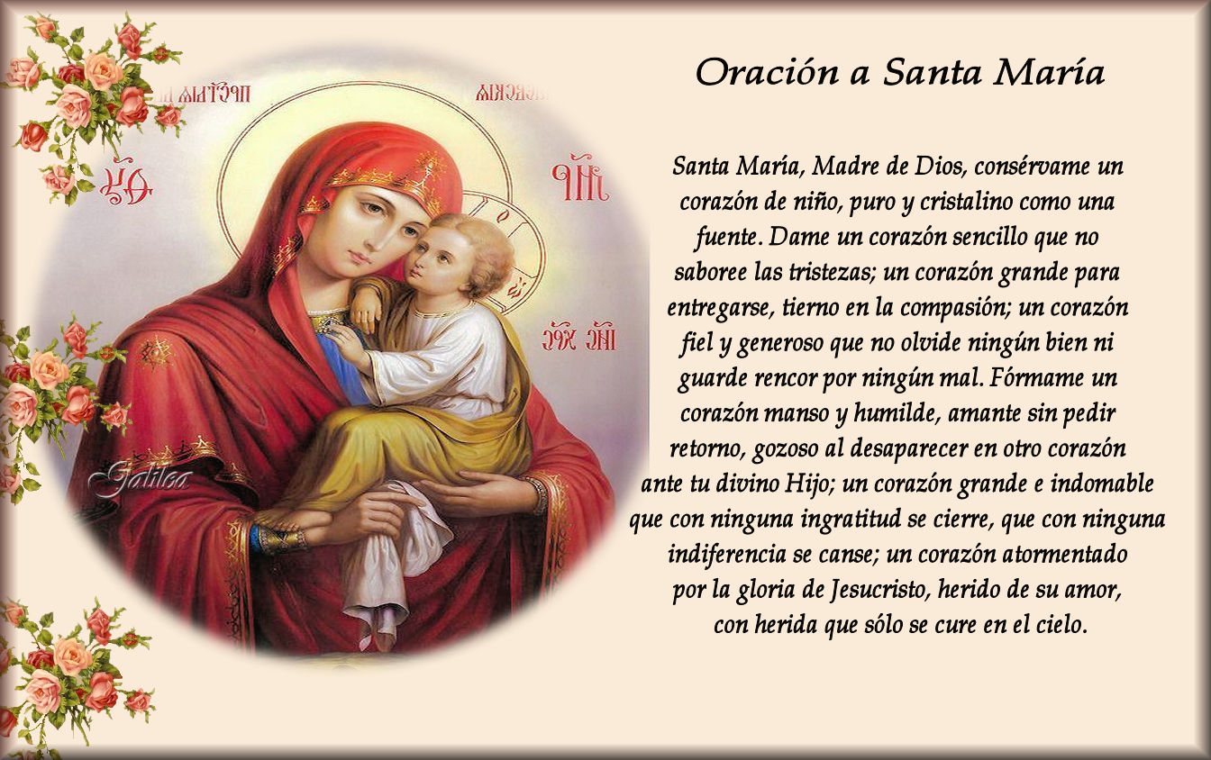 Santa María Madre De Dios Y Madre Nuestra Oración A Santa María