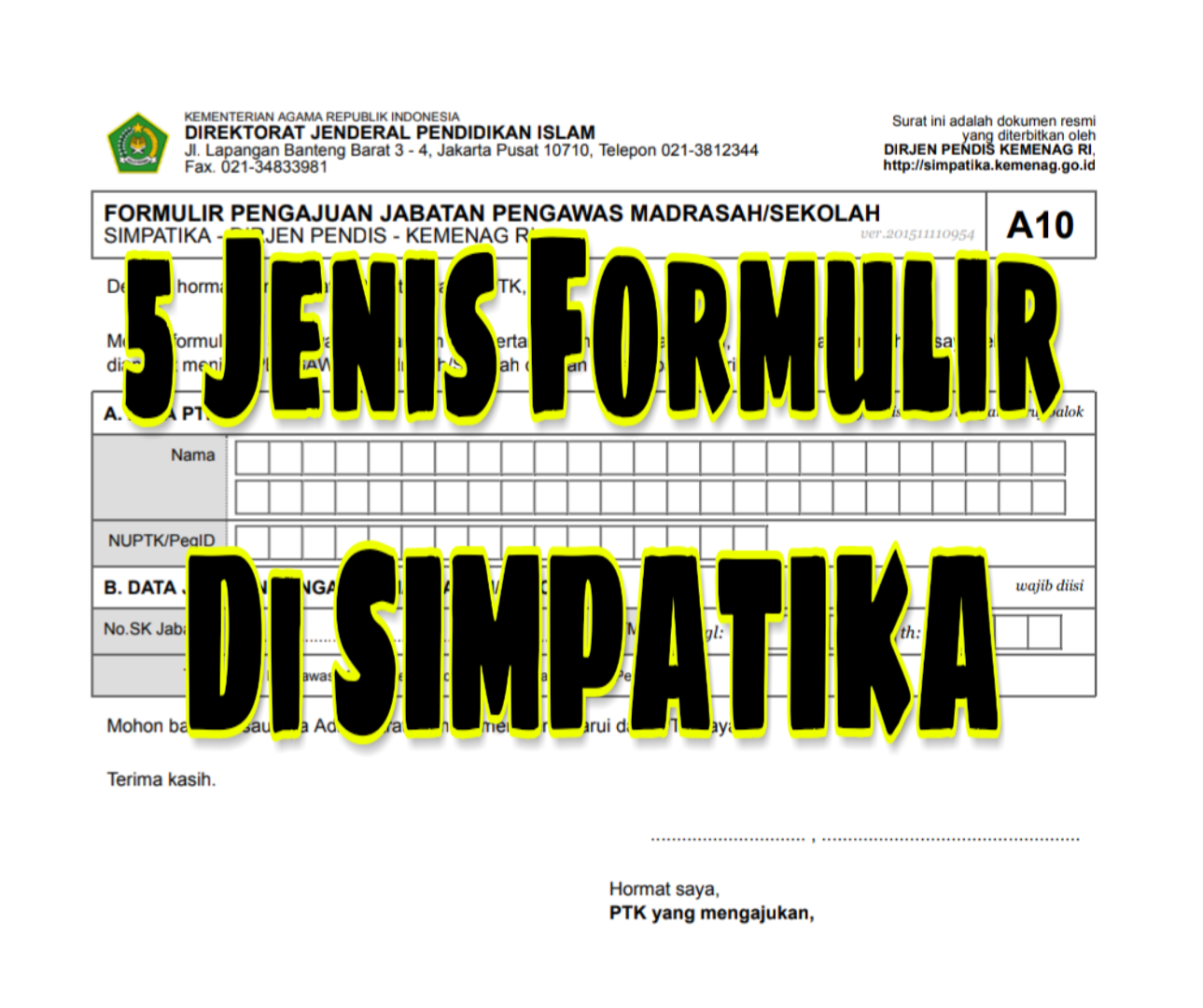 Simpatika Formulir A05 SMP MTs Pendidikan Menegah