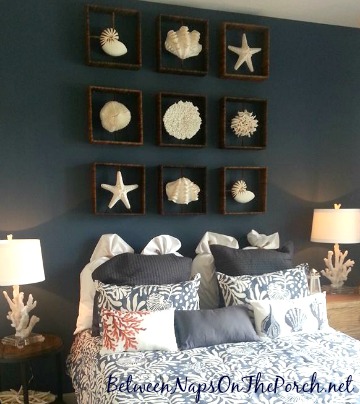 Palecek Sea Life Shadow Boxes in Bedroom