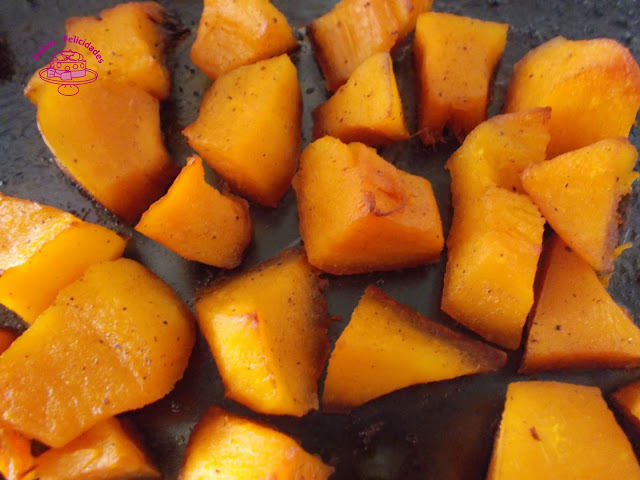 Dados de calabaza al horno (receta vegana)