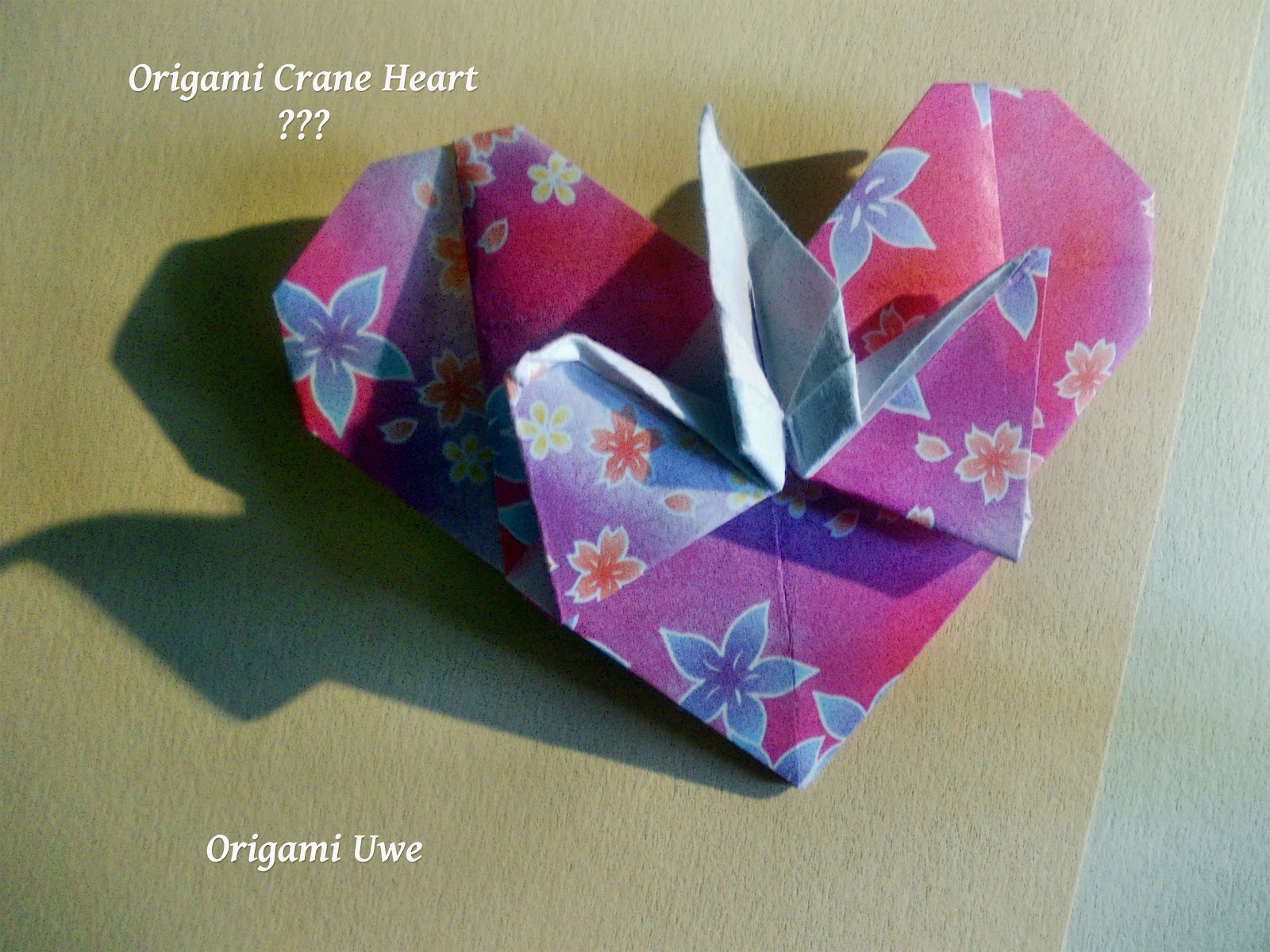Origami, Fleurogami und Sterne Origami Crane Heart