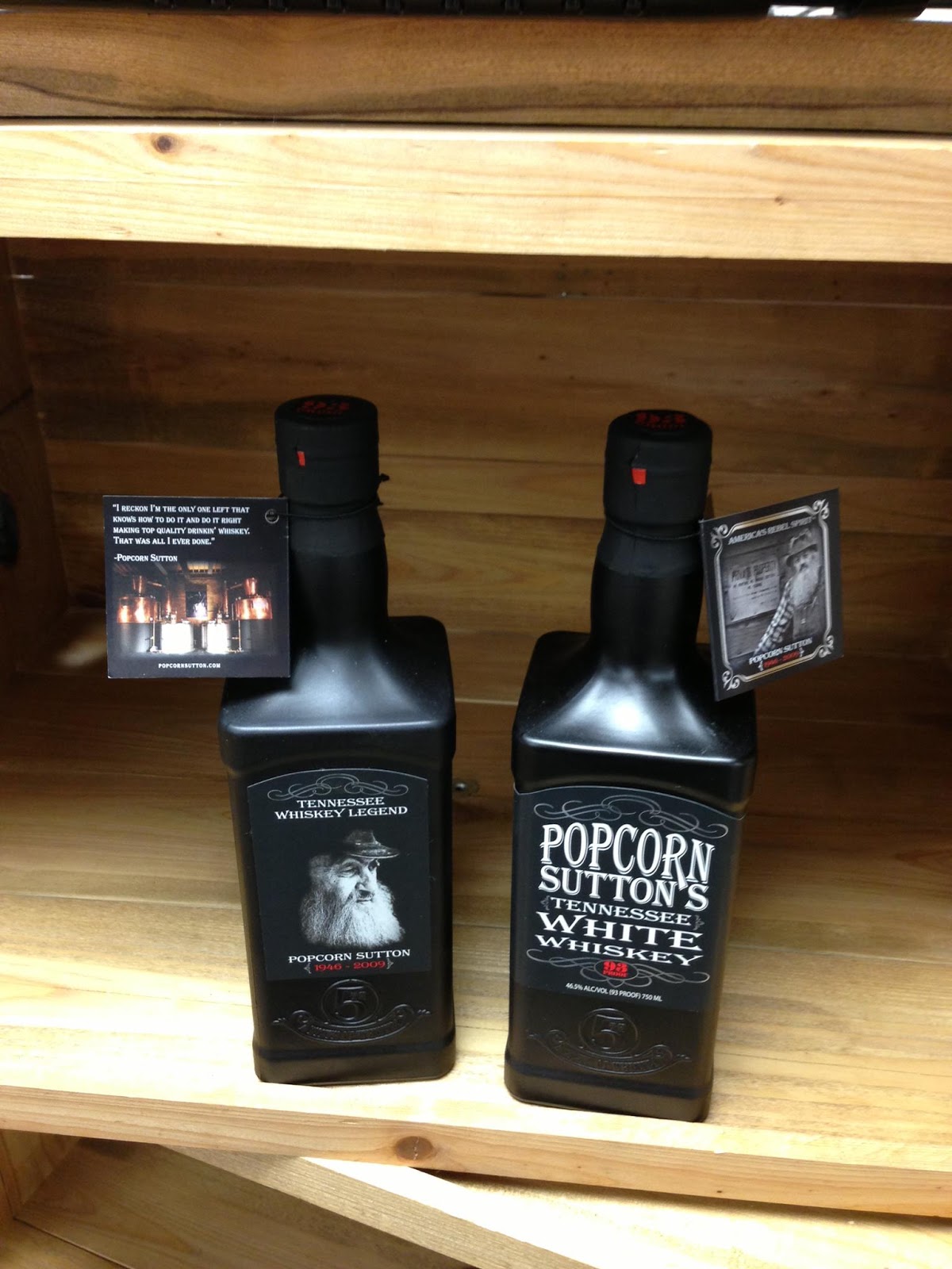 Popcorn Sutton's Tennessee White Whiskey Now in a new bottle! The