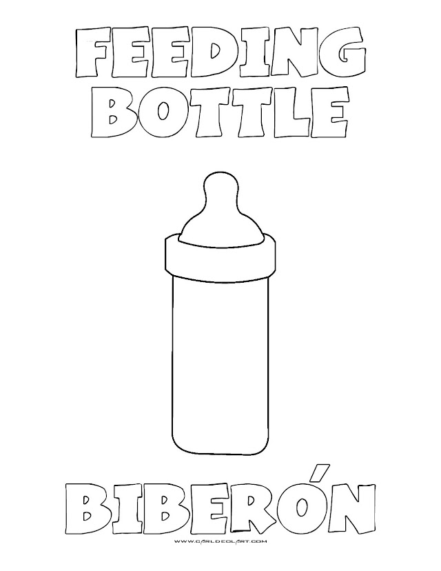 Dibujos Inglés - Español con B: Biberón - Feeding Bottle