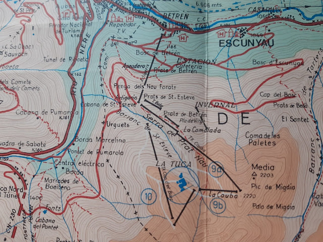 Mapa de pistas topográfico de la Tuca