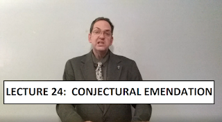 Lecture 24:  Conjectural Emendation