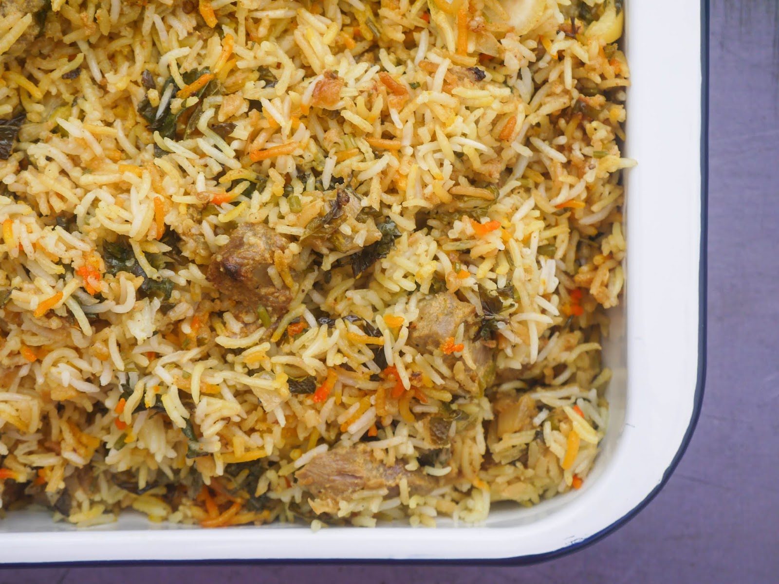 This Muslim Girl Bakes Boneless Lamb Biryani.