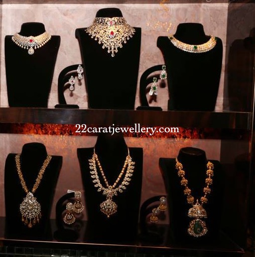 Priyamani Showcasing Flat Diamond Necklaces 
