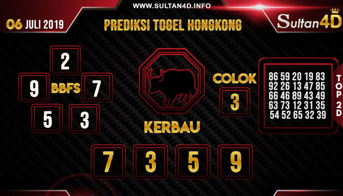 PREDIKSI TOGEL HONGKONG SULTAN4D 06 JULI 2019