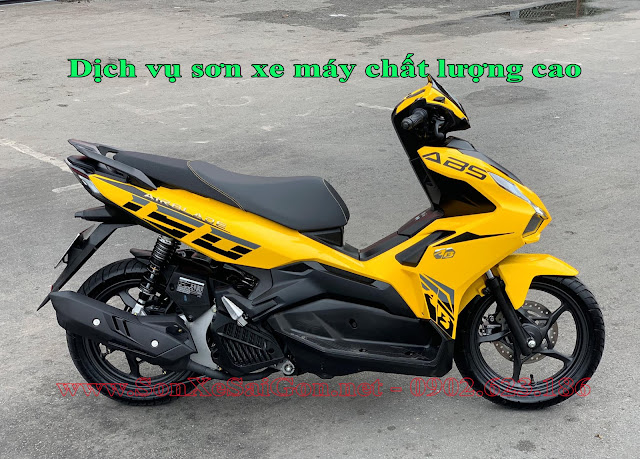 Sơn xe Air Blade màu vàng ABS mâm đen cực đẹp Sơn xe Air Blade màu vàng ABS mâm đen cực đẹp
