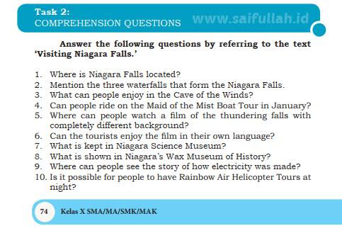 Kunci Jawaban Soal Bahasa Inggris Chapter 5 Task 2 Halaman 74 - Saifullah.id