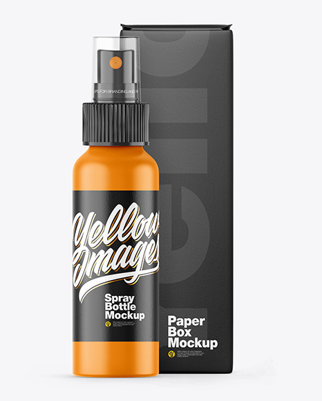 Download Matte Spray Bottle W Box Mockup Yellowimages Mockups