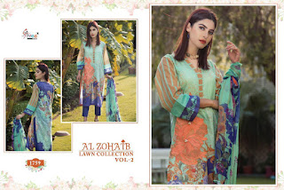 Shree Fab Alzohaib Lawn collection vol 2 pakistani Suits