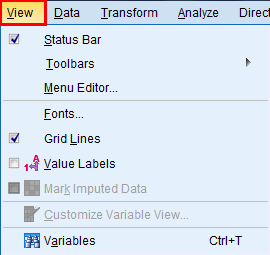 Berbagai Fungsi Menu Yang Ada Di SPSS Berbagai Fungsi Menu Yang Ada Di SPSS