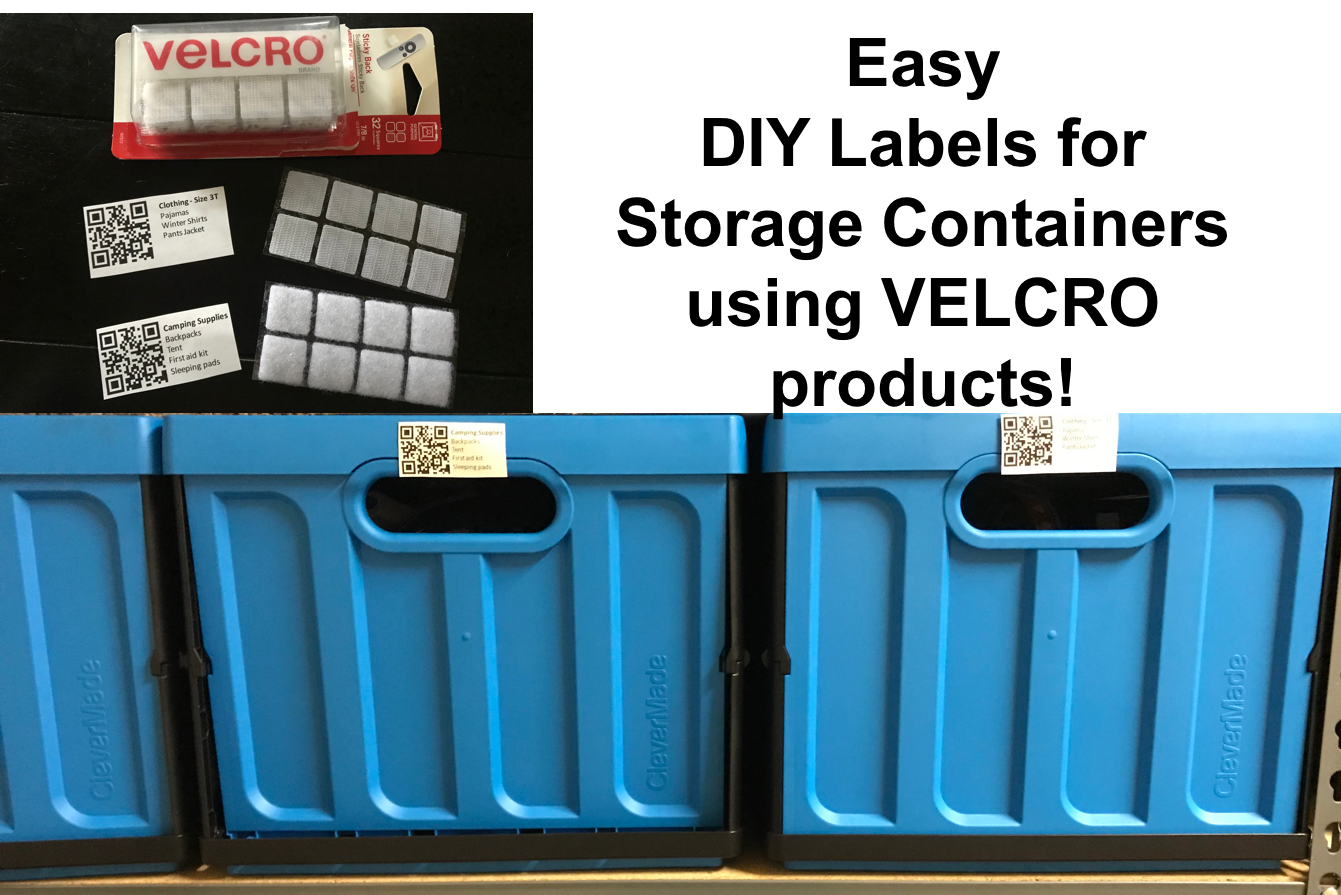 DIY Removable Labels for Storage Containers Using Velcro Sticky Backs