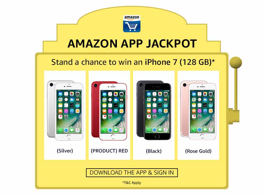 Amazon App Jackpot Contest Get an iphone 7 for downloading Amazon app