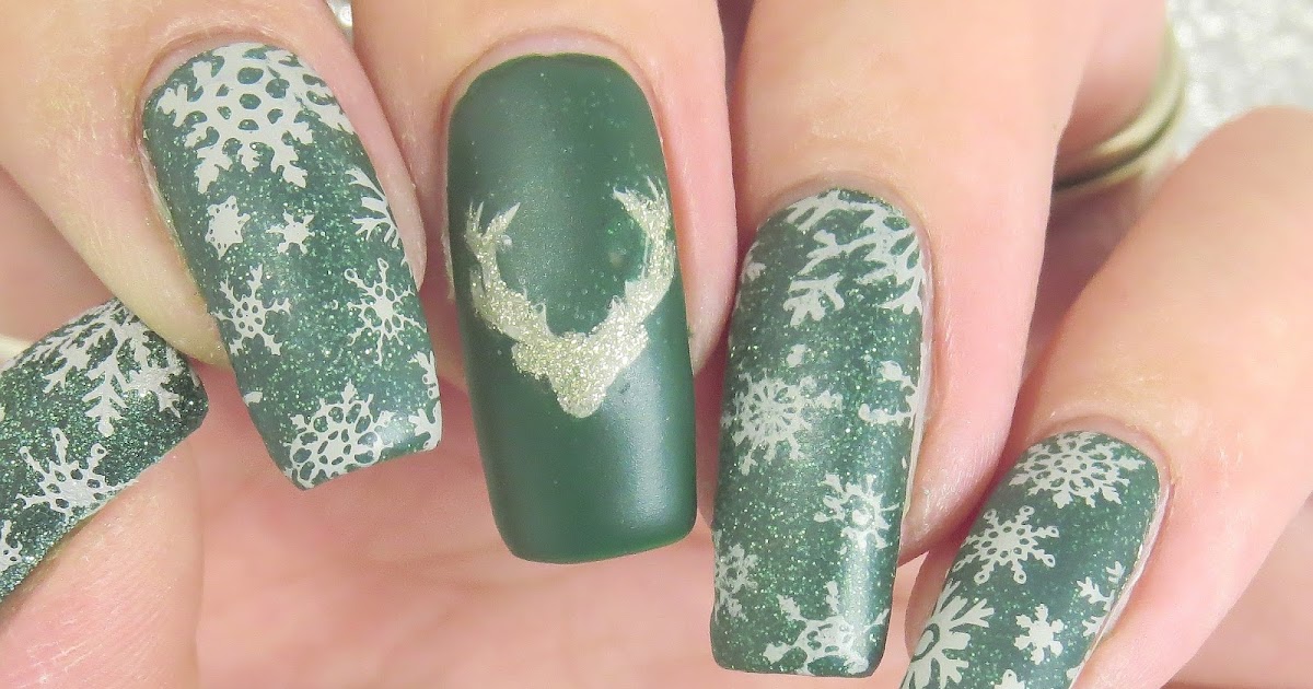 NailsLikeLace: Winter Deer Nail Stamping