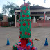 'Cau da Vila' faz ornamentação com materiais recicláveis em praça da Vila Presidente Vargas 