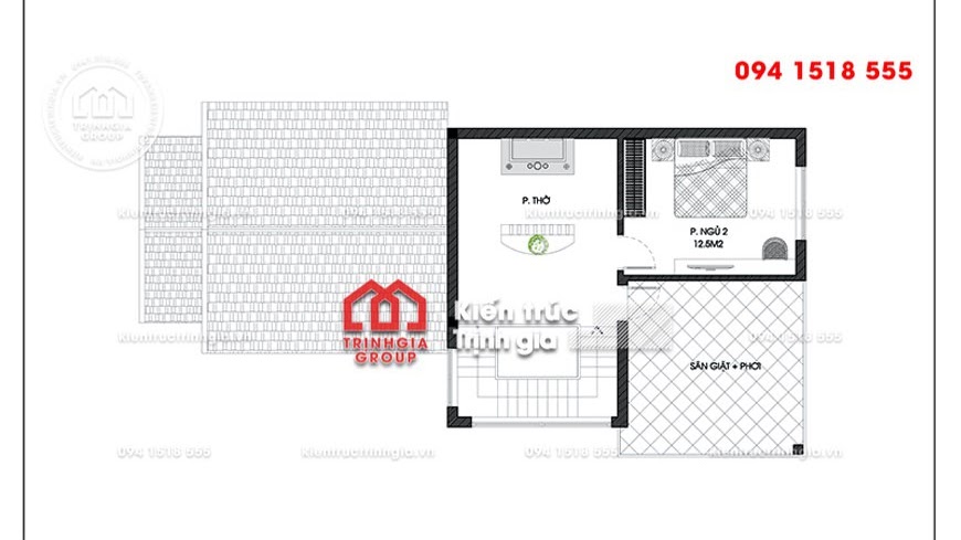 Mẫu nhà cấp 4 có gác lửng đẹp hiện đại được yêu thích nhất - Mã số BT1009 - Ảnh 3
