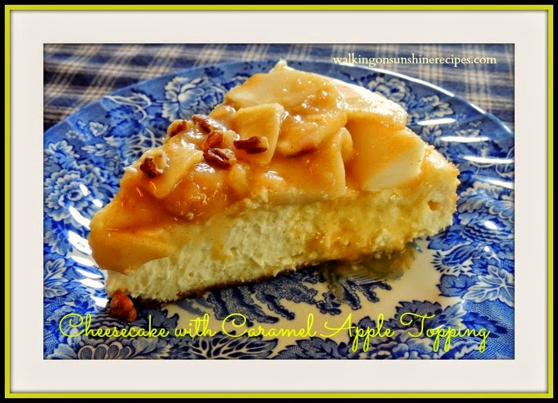 cheesecake with caramel apple topping