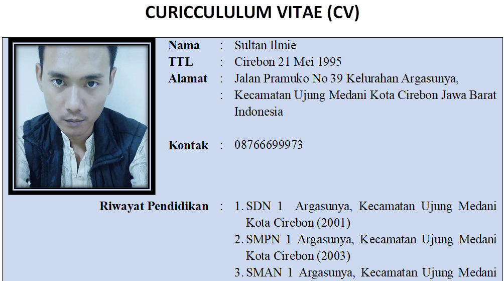 Contoh Cv Curriculum Vitae Pdf Bungfeicom