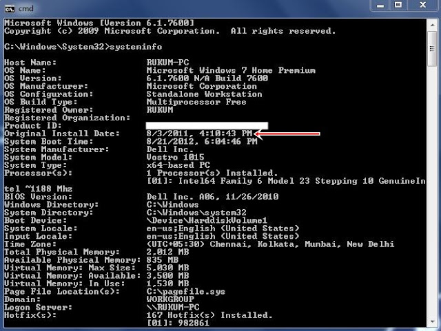 How to check your Windows Operating Installation Date?