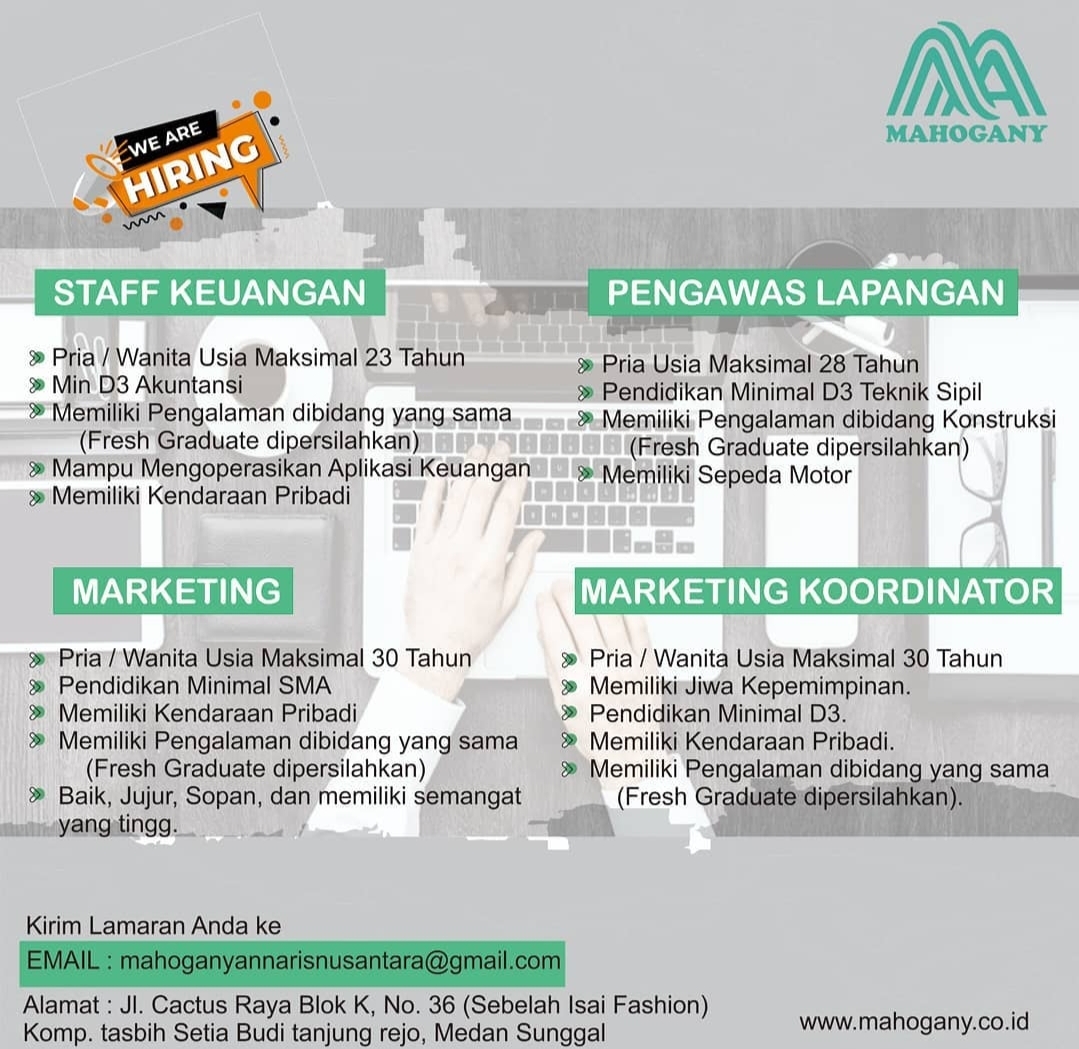 Lowongan Kerja SMA/D3/S1 di PT Mahogany Annaris Nusantara