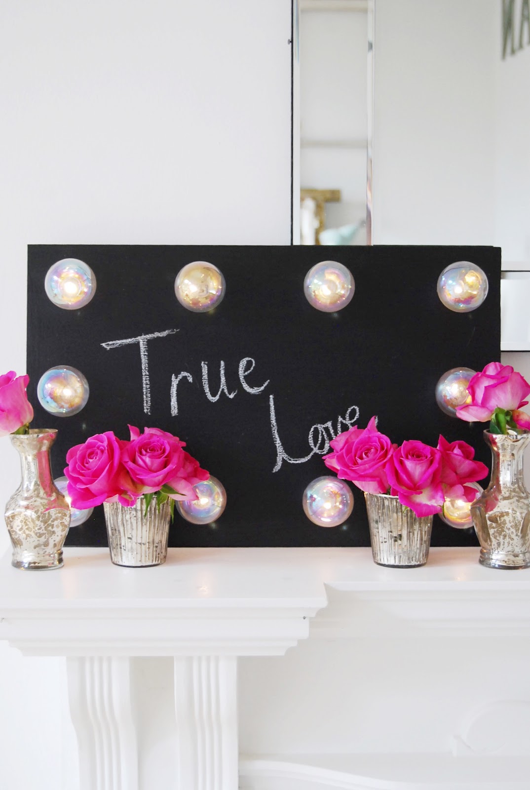 Chalkboard light sign Brick Dust & Glitter