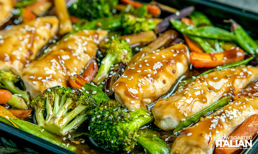 OnePan Honey Garlic Chicken and Veggies
