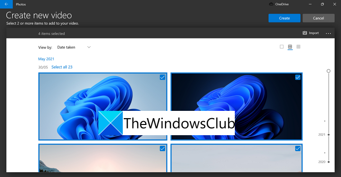 Crear nuevo video Windows 11