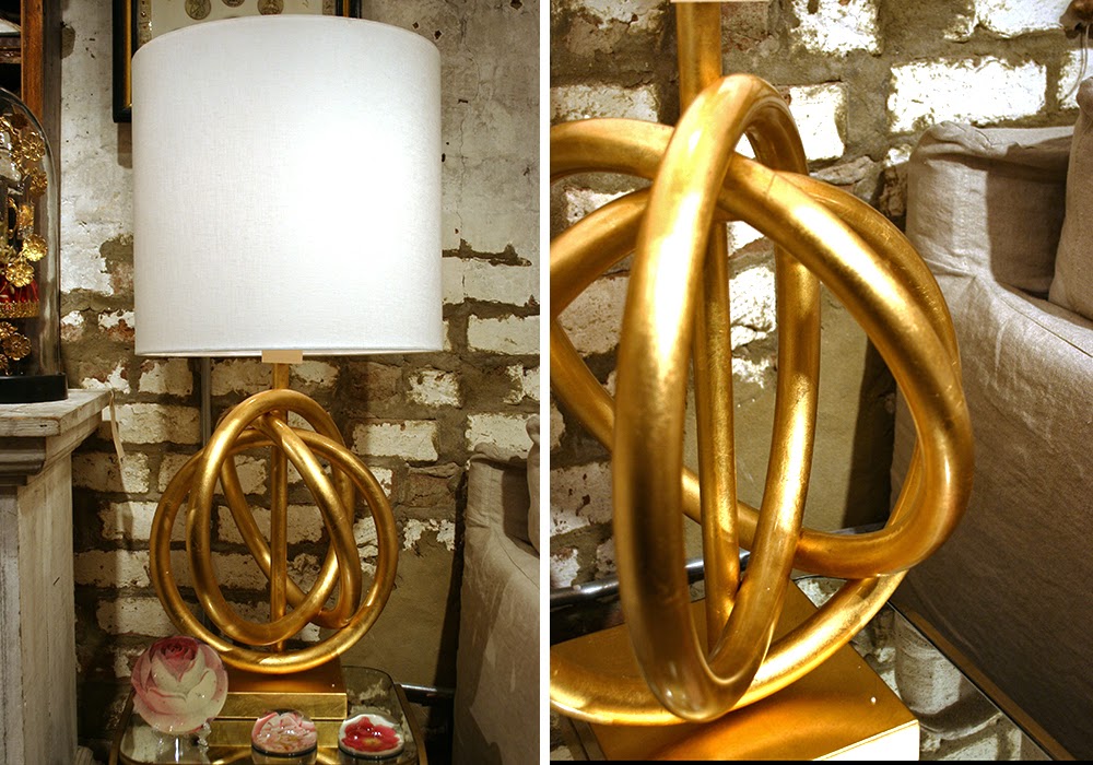 The Paris Market & Brocante Currently Inspired Gold Leaf Lamps