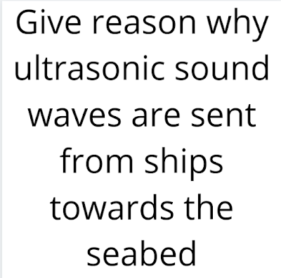 Give reason why ultrasonic sound waves are sent from ships towards the seabed