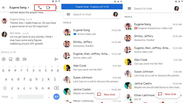 تطرح جوجل ميزات مكالمات الصوت والفيديو في تطبيق Gmail
