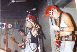 The Exploited live on stage in 1983