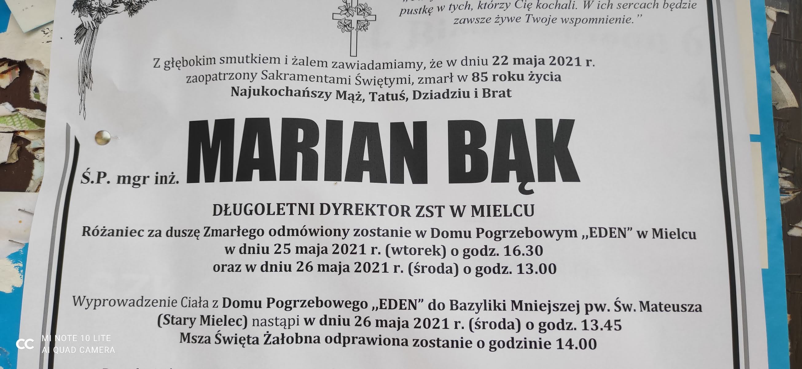 Nie żyje Marian Bąk, wieloletni dyrektor ZST w Mielcu