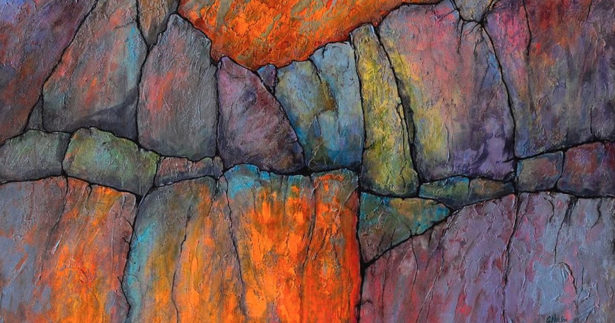 Contemporary Artists of Colorado Abstract Geologic Landscape Fine Art Print “Ancient Mysteries