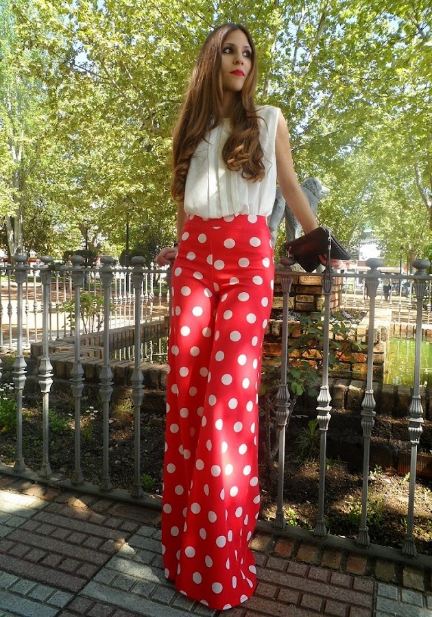 Polka dots palazzo pants