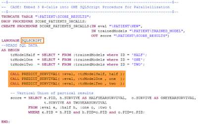 Parallelization options with the SAP HANA  and R-Integration