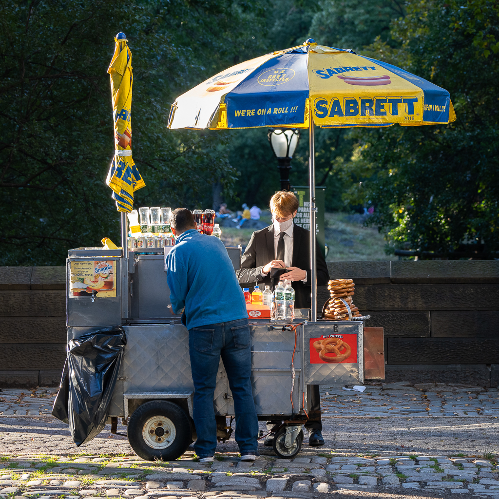 Pretzel Stand - New York City (2020) - Daniel South Photography a photo of a pretzel stand near central park in new york city
