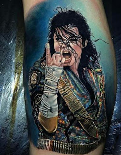 Tatuaje de Michael Jackson realista a color